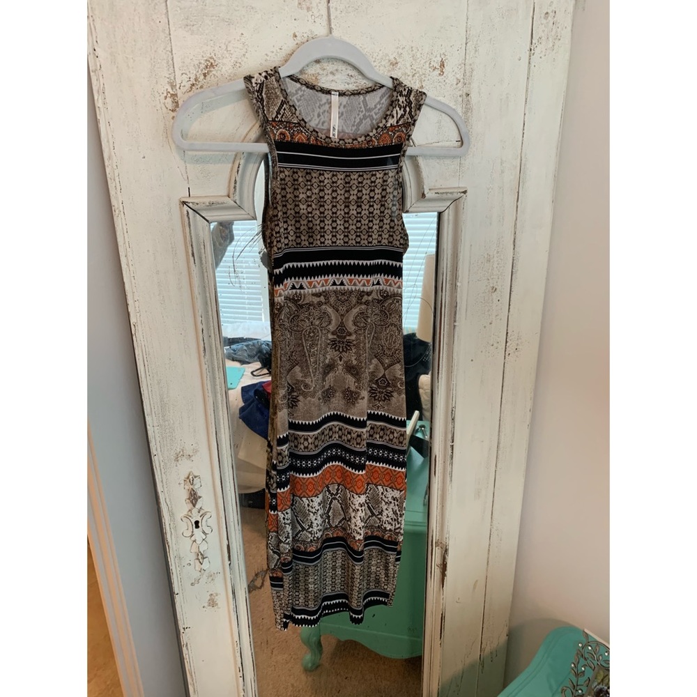 Snakeskin Print Bodycon Midi